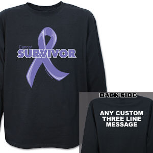Cancer Survivor Ribbon Long Sleeve Shirt