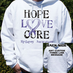 Personalized Hope Love Cure Epilepsy Awareness Hooded Sweatshirt