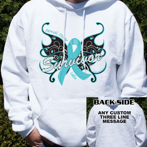 Cervical Cancer Survivor Butterfly Hooded Sweatshirt