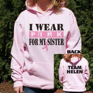 I Wear Pink Breast Cancer Hooded Sweatshirt