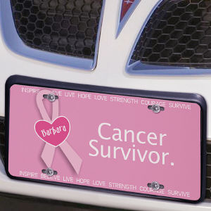 Cancer Survivor - Breast Cancer Awareness Personalized License Plate