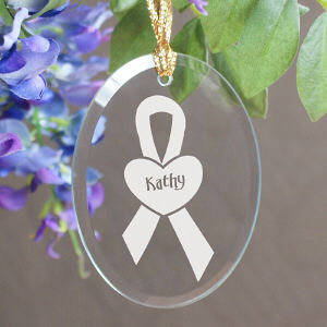 Glass Engraved Survivor Ornament