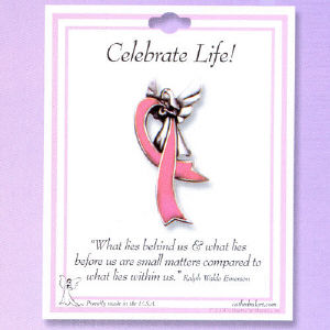 Breast Cancer Awareness Lapel Pin - Celebrate Life