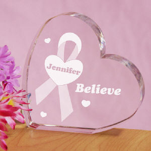 Believe Awareness Ribbon Heart Keepsake