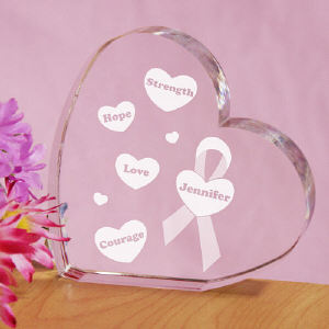 Strength, Hope, Love, Courage Awareness Heart Keepsake