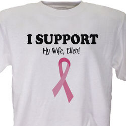Personalized Breast Cancer Awareness T-Shirt - I Support Design
