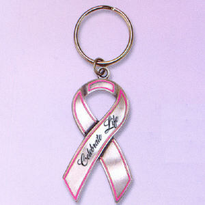 Pink Ribbon Key Ring - Celebrate Life