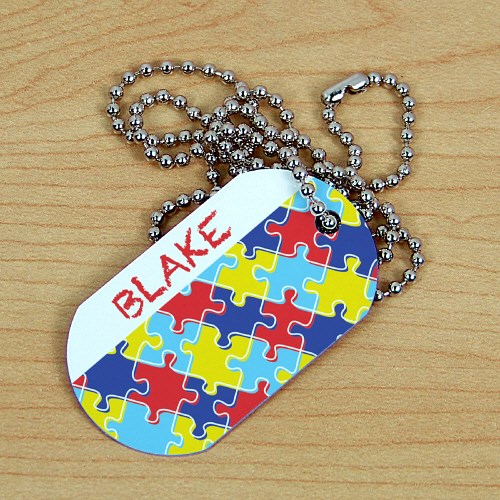 Autism dog tag necklace Clearance